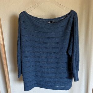 SHEIN Deep Blue Off-Shoulder Sweater
